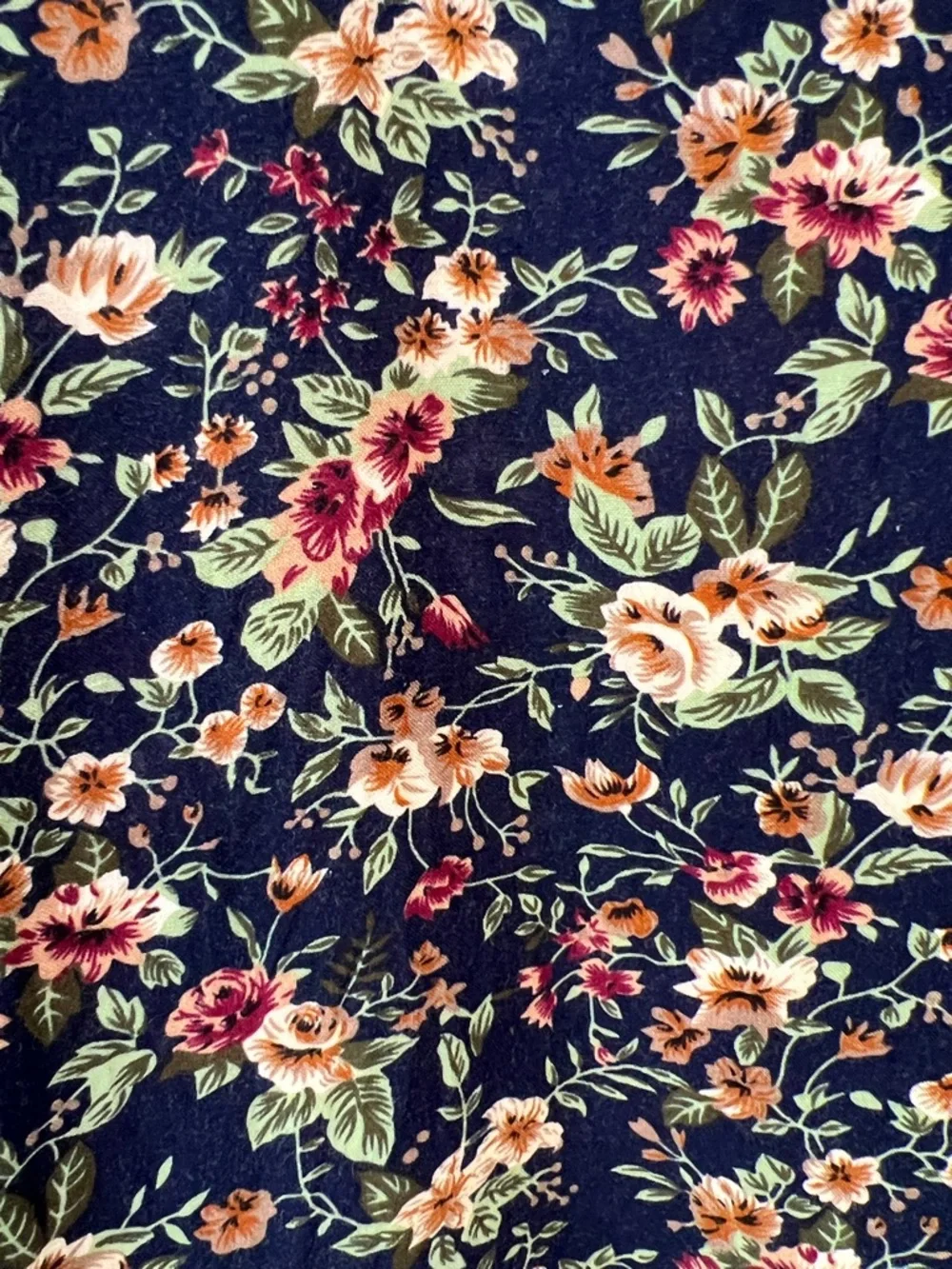 90s Floral Empire Waist Rayon Midi Dress Prairie Cottagecore No Boundaries - Picture 3 of 14